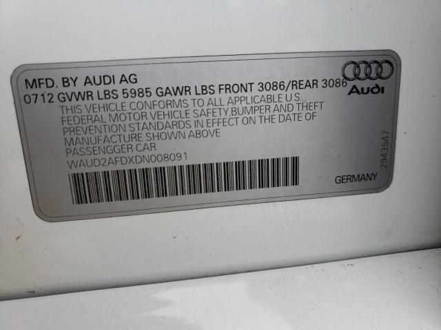 WAUD2AFDXDN008091 2013 Audi S8 Quattro