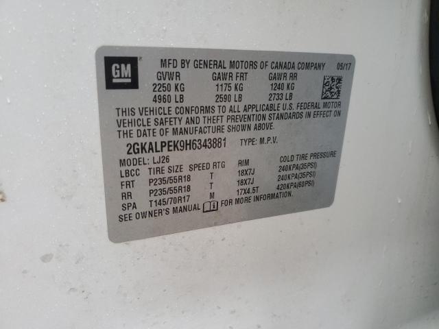 2GKALPEK9H6343881 2017 GMC Terrain Slt