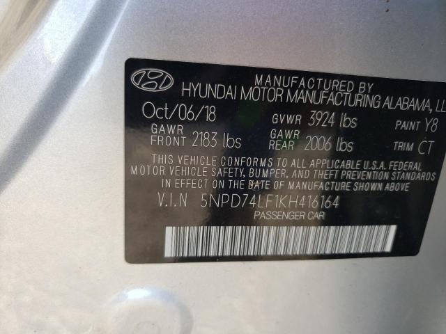 5NPD74LF1KH416164 | 2019 HYUNDAI ELANTRA SE