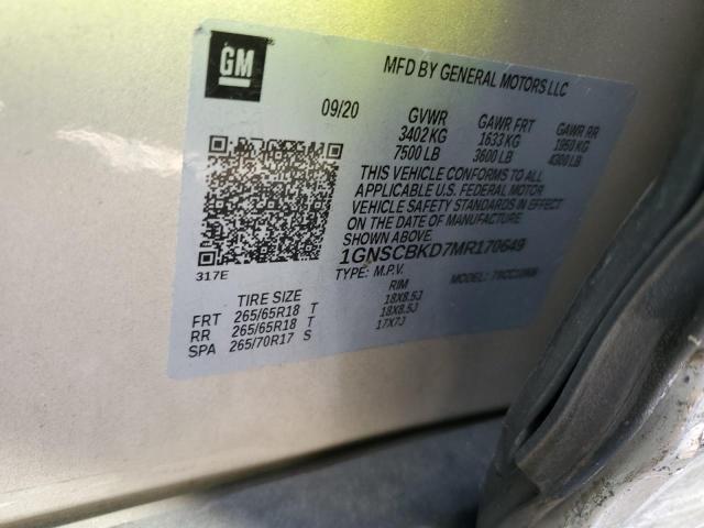 1GNSCBKD7MR170649 | 2021 CHEVROLET SUBURBAN C