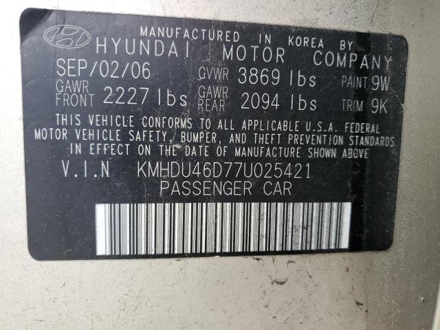 KMHDU46D77U025421 | 2007 Hyundai elantra gls