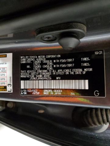 JTEMU5JR9N5996226 | 2022 TOYOTA 4RUNNER SR