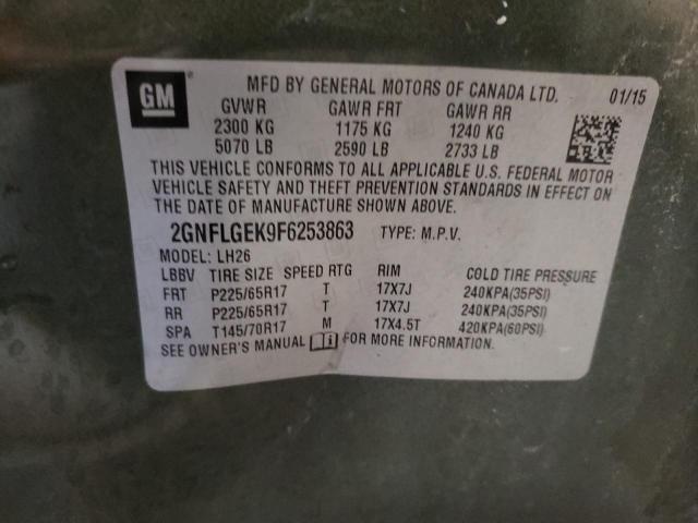 2GNFLGEK9F6253863 | 2015 CHEVROLET EQUINOX LT