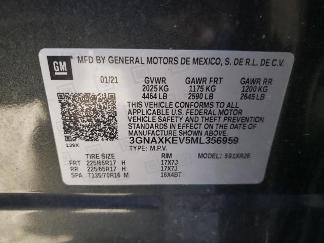 3GNAXKEV5ML356959 | 2021 CHEVROLET EQUINOX LT