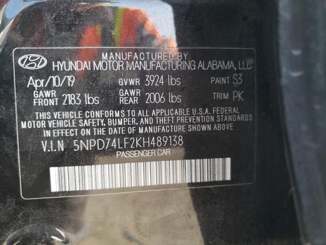 5NPD74LF2KH489138 | 2019 HYUNDAI ELANTRA SE