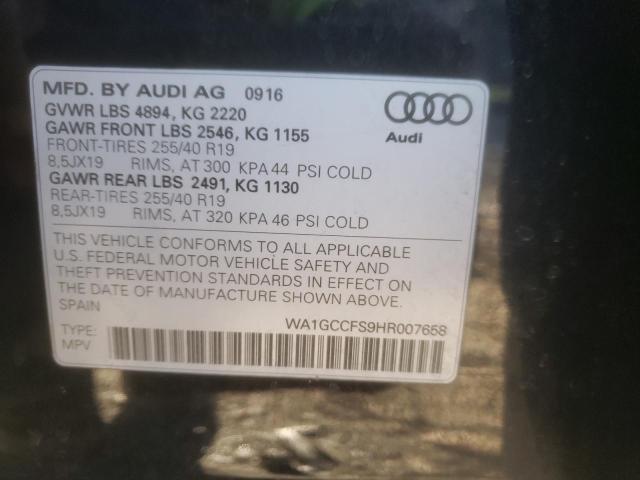 WA1GCCFS9HR007658 | 2017 AUDI Q3 PRESTIG