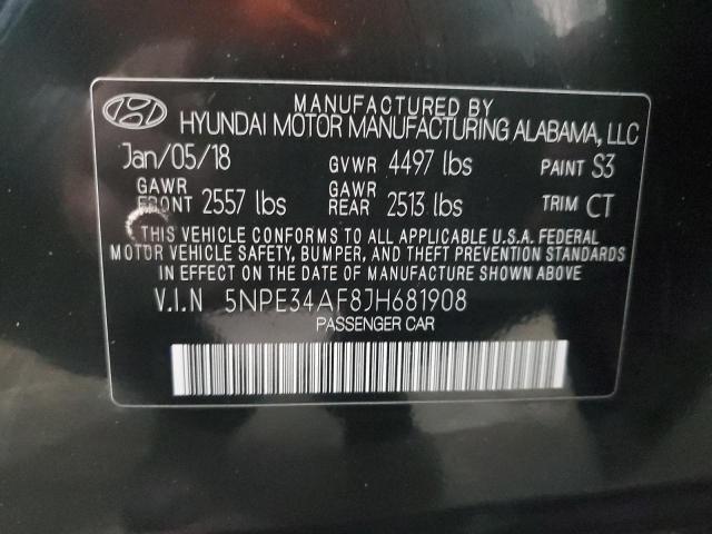 5NPE34AF8JH681908 | 2018 Hyundai sonata sport