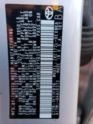 5YFBURHE9EP163566 | 2014 TOYOTA COROLLA L