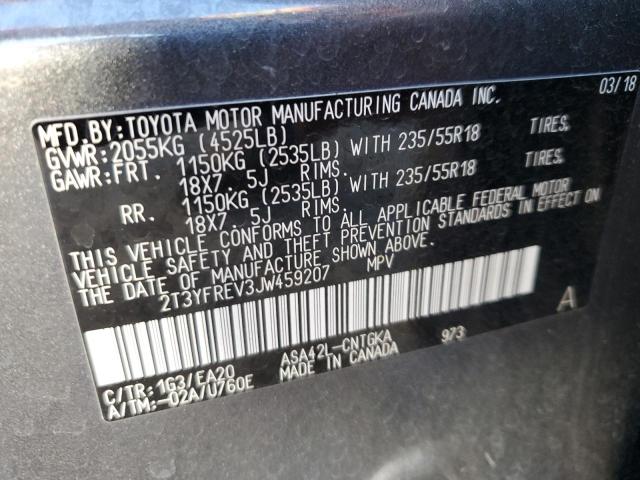 2T3YFREV3JW459207 | 2018 TOYOTA RAV4 LIMIT