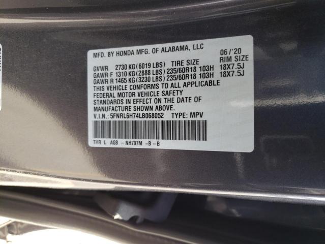 5FNRL6H74LB068052 | 2020 HONDA ODYSSEY EX