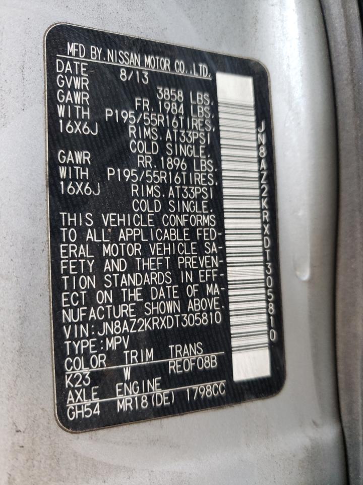 JN8AZ2KRXDT305810 2013 Nissan Cube S