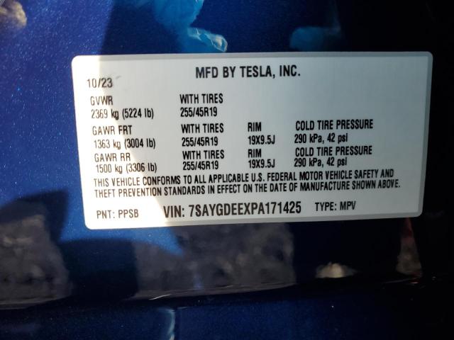 7SAYGDEEXPA171425 | 2023 TESLA MODEL Y