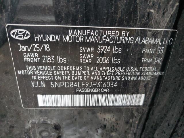 5NPD84LF9JH316034 | 2018 Hyundai elantra sel