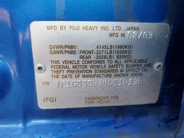Image 12 of 2004 Subaru WRX salvage vehicle - Lot #81442473 at Copart