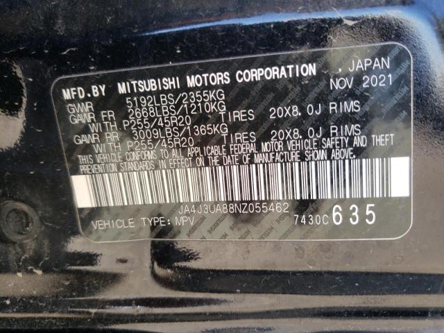 JA4J3UA88NZ055462 | 2022 MITSUBISHI OUTLANDER