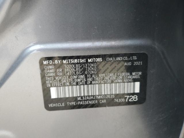 ML32AUHJ7MH012635 | 2021 Mitsubishi mirage es