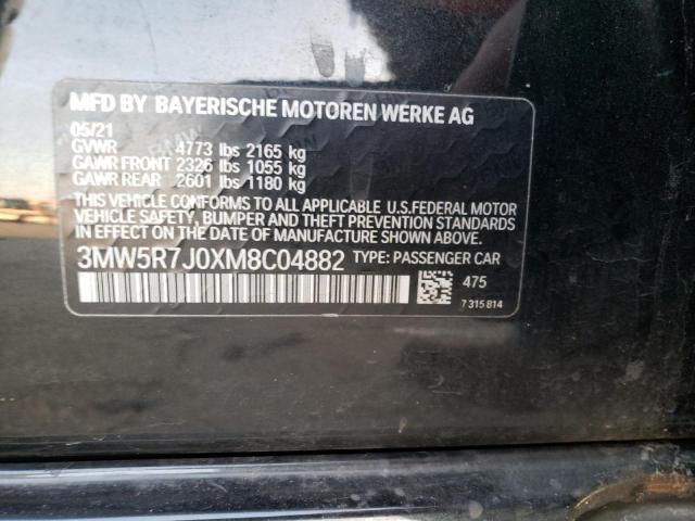 3MW5R7J0XM8C04882 | 2021 BMW 330XI