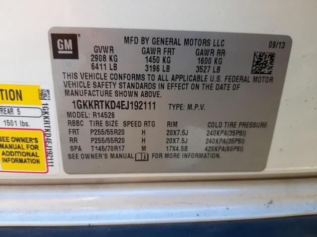 1GKKRTKD4EJ192111 | 2014 GMC ACADIA DEN