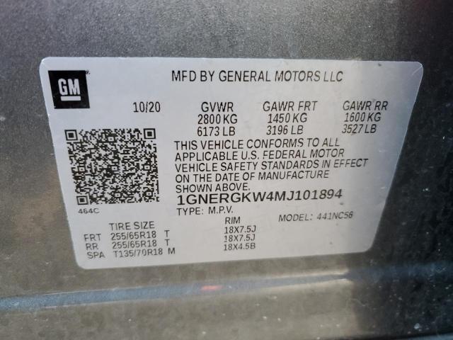 1GNERGKW4MJ101894 | 2021 CHEVROLET TRAVERSE L