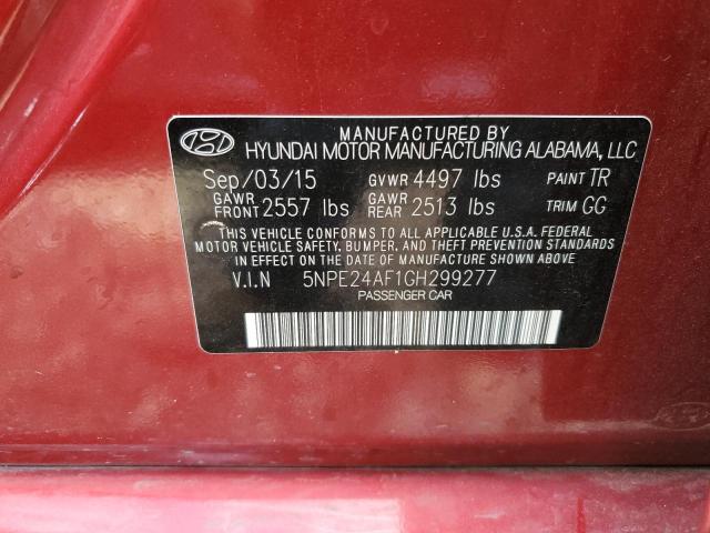 2016 Hyundai Sonata Se VIN: 5NPE24AF1GH299277 Lot: 81324613