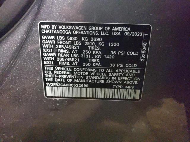2024 VOLKSWAGEN ATLAS SEL - 1V2FR2CA0RC522699