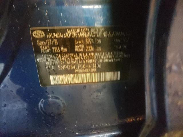 5NPD84LF0KH411406 | 2019 HYUNDAI ELANTRA SE