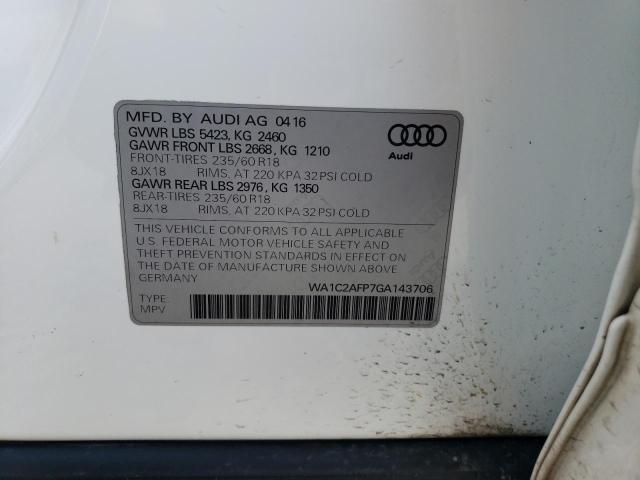 WA1C2AFP7GA143706 | 2016 AUDI Q5 PREMIUM