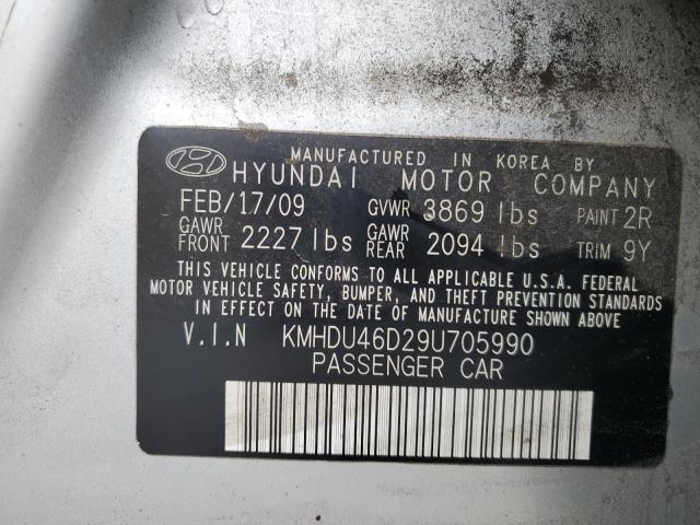 KMHDU46D29U705990 | 2009 Hyundai elantra gls