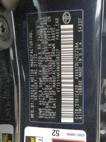 2022 TOYOTA CAMRY NIGH - 4T1S11AKXNU658027