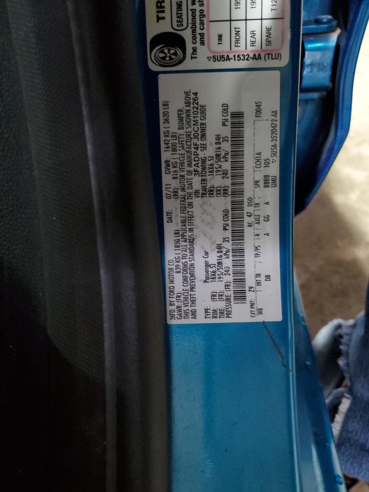 3fadp4fj0cm102264 3FADP4FJ0CM102264 2012 Ford Fiesta Ses