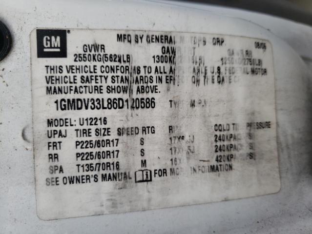 2006 Pontiac Montana Sv6 VIN: 1GMDV33L86D120586 Lot: 82589793