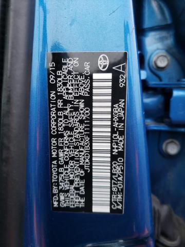 JTDKDTB3XF1111700 Toyota PRIUS C