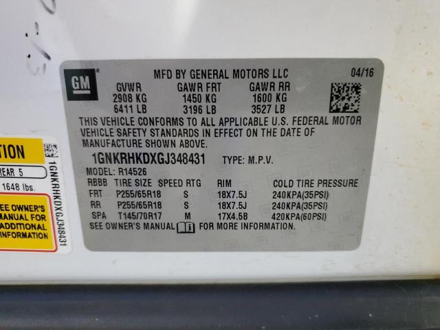 2016 CHEVROLET TRAVERSE L - 1GNKRHKDXGJ348431