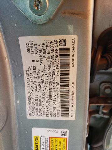 2HGFE1F79NH321903 | 2022 HONDA CIVIC EX