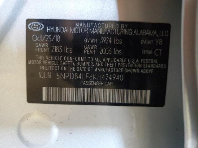 5NPD84LF8KH424940 | 2019 HYUNDAI ELANTRA SE