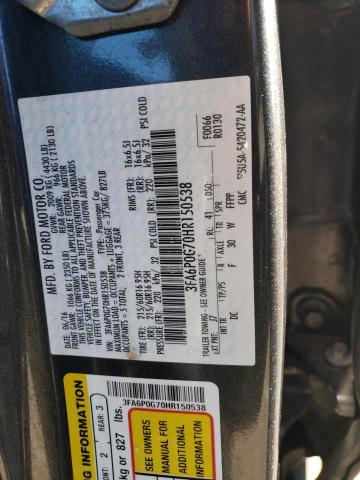 2017 FORD FUSION S - 3FA6P0G70HR150538