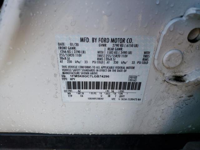 VIN 1FM5K8GC7LGB74296 2020 FORD EXPLORER no.13