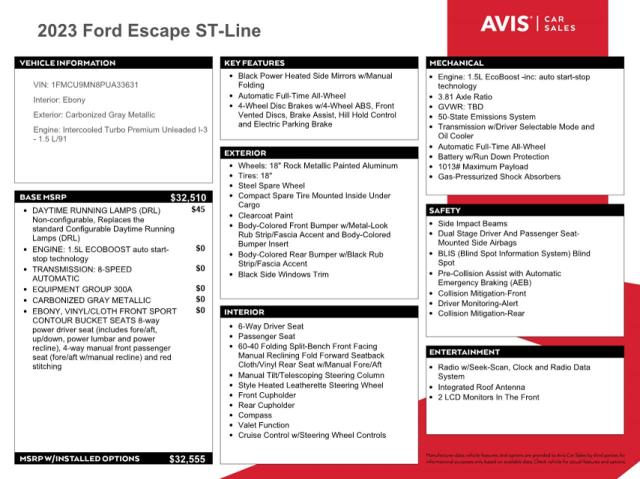 VIN 1FMCU9MN8PUA33631 2023 FORD ESCAPE ST no.13