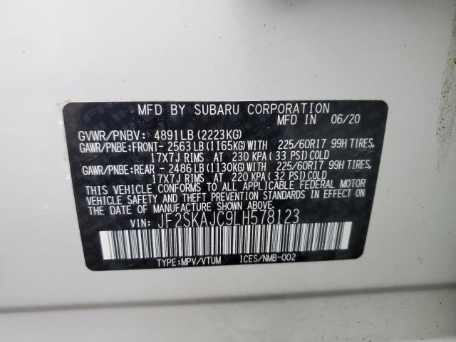 JF2SKAJC9LH578123 | 2020 SUBARU FORESTER P