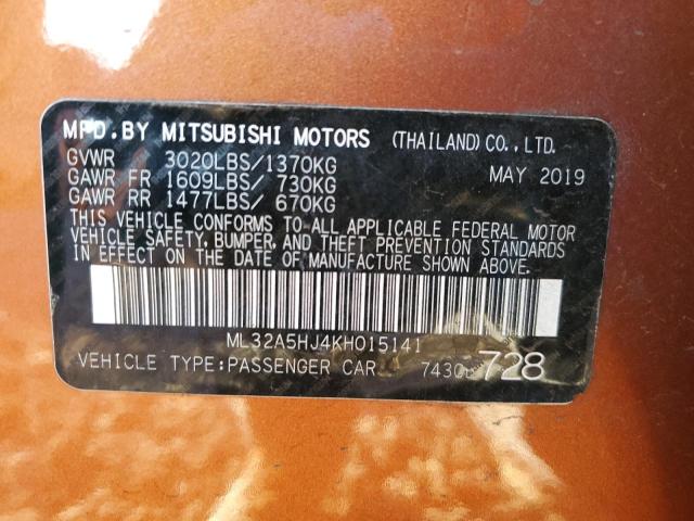 2019 MITSUBISHI MIRAGE LE ML32A5HJ4KH015141