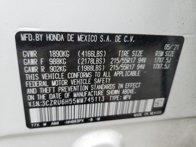 3CZRU6H55MM745113 | 2021 HONDA HR-V EX