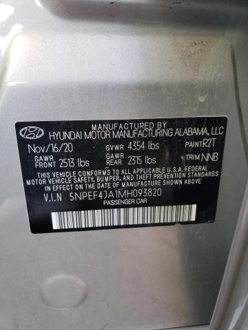 5NPEF4JA1MH093820 | 2021 HYUNDAI SONATA SEL