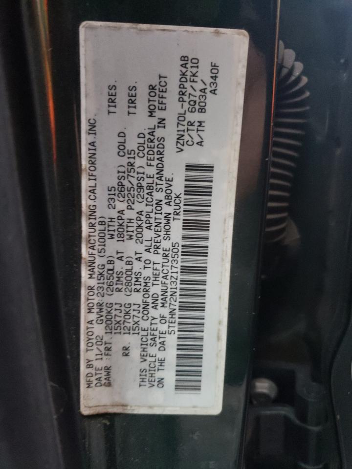 5TEHN72N13Z173505 2003 Toyota Tacoma Double Cab