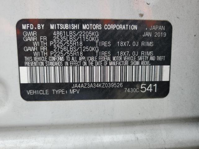 JA4AZ3A34KZ039526 | 2019 MITSUBISHI OUTLANDER