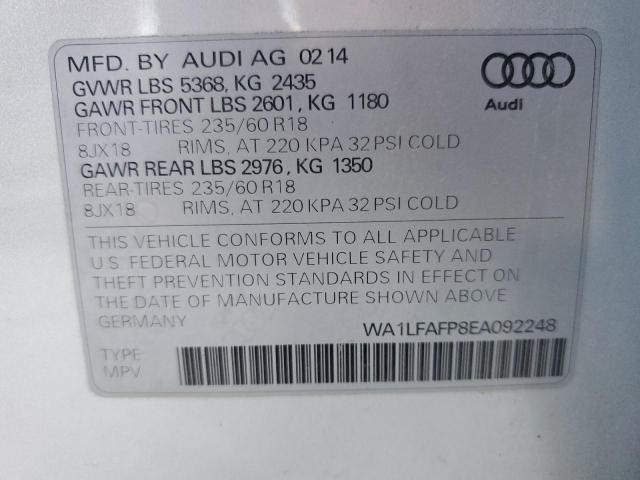 WA1LFAFP8EA092248 | 2014 AUDI Q5 PREMIUM