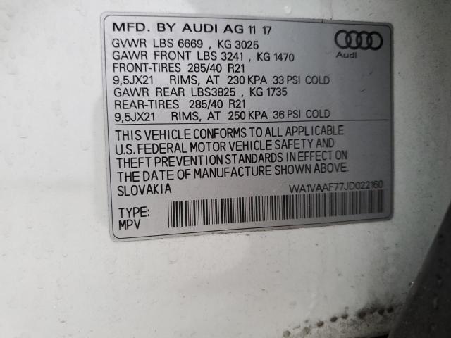 VIN WA1VAAF77JD022160 2018 Audi Q7, Prestige no.13