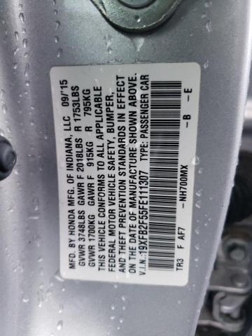 19XFB2F55FE111307 | 2015 HONDA CIVIC LX