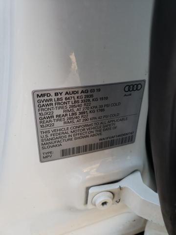 2019 AUDI Q8 PRESTIG WA1FVAF14KD032747