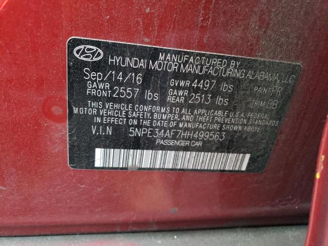 2017 Hyundai Sonata Spo 2.4L(VIN: 5NPE34AF7HH499563