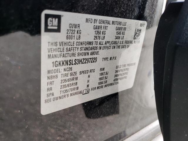 1GKKNSLS3HZ297229 | 2017 GMC ACADIA SLE